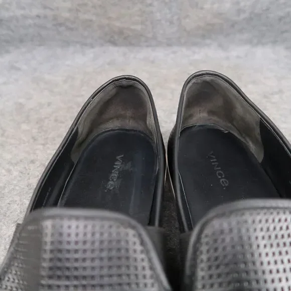 Vince Shoes Womens 9 Sneakers Slip On Leather Casual Classic Lifestyle Black Low - Picture 15 of 15